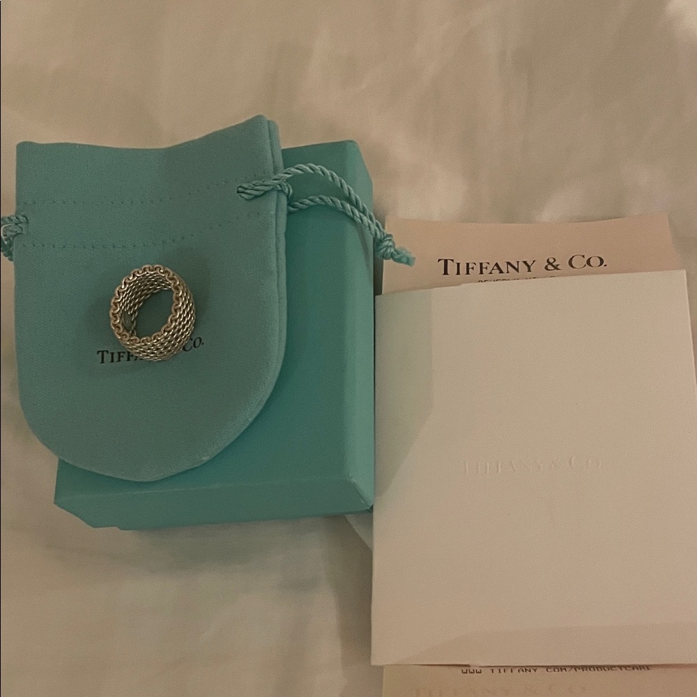 New Authentic Tiffany & Co. Silver Somerset mesh Ring